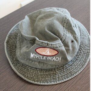 Myrtle Beach South Carolina  green Cotton Bucket Style Hat  One size